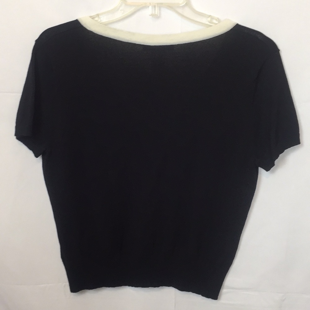 Anne Klein Black/Beige Knit Top - Picture 6 of 8